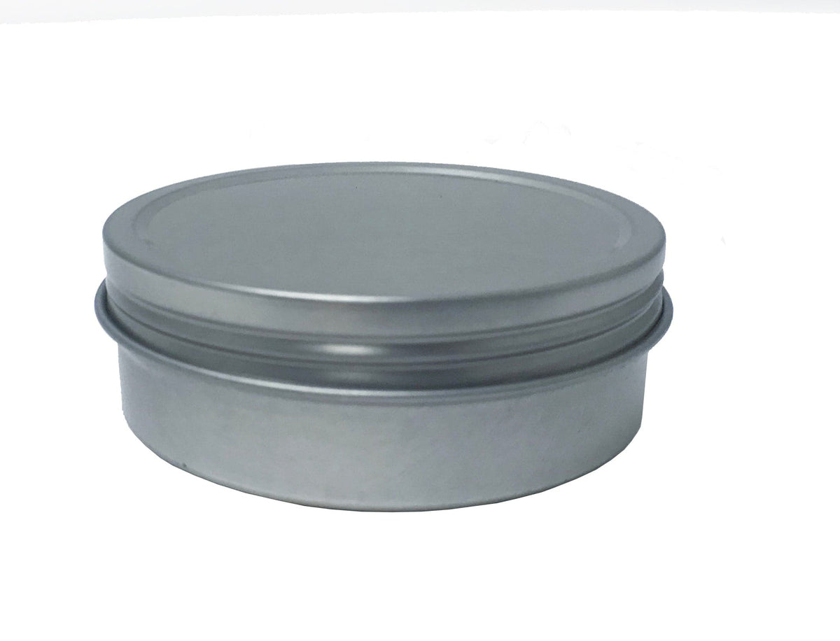 2oz Round Steel Tin Container - Screw Top
