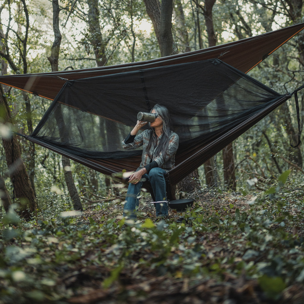 Pathfinder Nylon Tarp & Hammock COMBO - Earth Brown